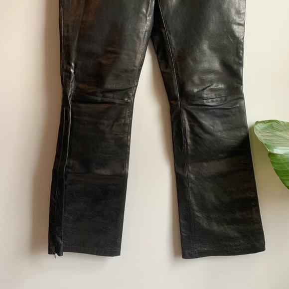 Vintage Indeed Black Leather Fully Lined Pants Size 4 - Picture 3 of 12
